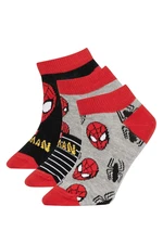 DEFACTO Boy's Marvel Spiderman 3-pack Cotton Booties Socks