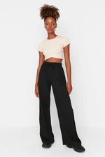 Trendyol Black Wide Leg Thin Knitted Sports Sweatpants