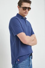 Polo tričko se lněnou směsí Polo Ralph Lauren tmavomodrá barva, 710900790