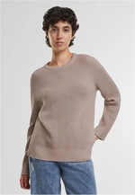 Women's ribbed knitted sweater powder pink