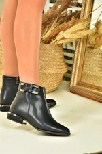 Fox Shoes Black Women's Low Heeled Daily Boots