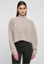 Women's wide oversize sweater in warm gray color