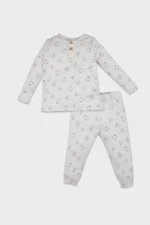 DEFACTO Baby Boy Teddy Bear Patterned Long Sleeve Ribbed Camisole Pajama Set