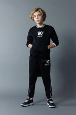 DEFACTO Boy's Waist Tie Elastic Leg Pocket Thick Jogger Sweatpants