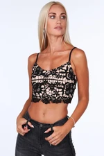 Black lace top with zipper