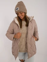 Beige transitional jacket with pockets