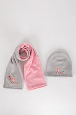 DEFACTO Girl Baby 2-Piece Fleece Scarf Beanie Set