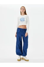 Koton Parachute Trousers With Side Flap Pockets Tier Detail