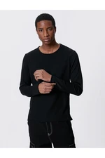 Koton Basic Knitwear Sweater Textured Round Neck Slim Fit