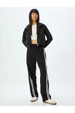 Koton Wide Leg Sweatpants with Tied Waist and Pocket Detail