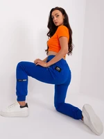 Cobalt blue sweatpants with pockets