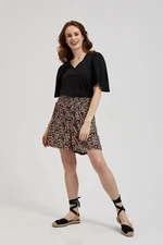 Women's shorts with floral pattern MOODO - black