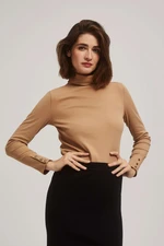 Ribbed turtleneck blouse