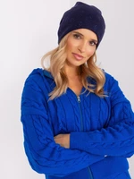 Navy Blue Women's Winter Beanie with Rhinestones