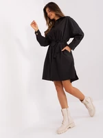 Black shirt dress with belt from ZULUNA