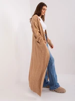 Camel long sweater with handbags