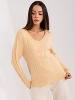 Beige sweater with handbags