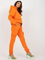 Orange tracksuit with oversized sweatshirt