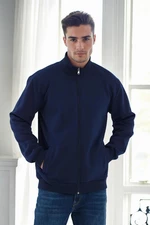 56777 Dewberry Zippered Mens Cardigan-NAVY