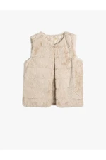 Koton Plush Vest Round Neck Sleeveless