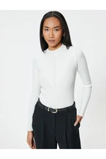 Koton Basic Knitwear Sweater Light Stand Collar Ribbed