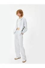 Koton Oversize Sweatpants Wide Leg Laced Waist Ruffle Detail