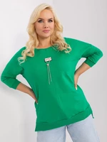 Green oversized blouse with cuffs