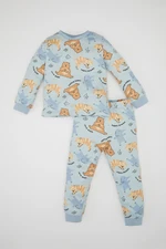 DEFACTO Baby Boy Pajama Set Bear Printed Long Sleeve Top Long Bottom