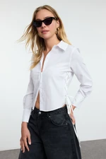 Trendyol White Tie Detailed Woven Shirt