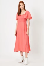 Koton Square Neck Gipe Midi Length Dress