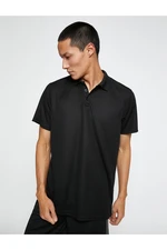 Koton Basic T-Shirt Polo Neck Buttoned Short Sleeves Quick-Drying Fabric.