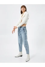 Koton High Waisted jeans. Relaxed fit, Slightly Skinny Legs - Mom Jeans.