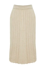 Trendyol Stone Glitter Pleated Knitwear Skirt