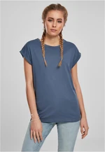 Women's t-shirt with extended shoulder vintageblue