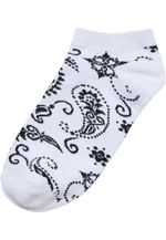 Bandana Pattern No Show Socks 5-Pack white