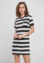 Women's T-shirt with stripes, black/white