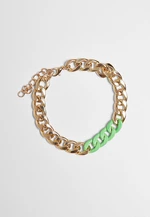 Colorful base bracelet gold/neon green