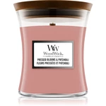 Woodwick Pressed Blooms & Patchouli vonná svíčka s dřevěným knotem 275 g