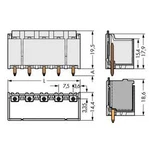 Konektor do DPS WAGO 2092-3405, 37.20 mm, pólů 5, rozteč 7.50 mm, 100 ks