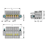 Zásuvkový konektor na kabel WAGO 2734-118/107-000, 72.50 mm, pólů 18, rozteč 3.50 mm, 25 ks