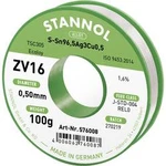 Bezolovnatý pájecí cín Stannol ZV16, bez olova, 100 g, 0.5 mm