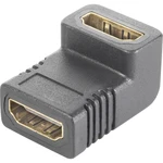 SpeaKa Professional SP-9564944 HDMI adaptér [1x HDMI zásuvka - 1x HDMI zásuvka] čierna pozlátené kontakty, 90 ° zatočený