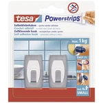 tesa POWERSTRIPS® háčik tesa Powerstrips® malý konvexný  nerezová oceľ kartáčovaná Množstvo: 2 ks