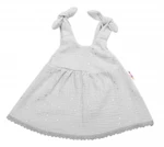 Baby Nellys Letní lehoučké mušelínové šaty Summer Stars - šedé, vel. 92-98 (18-36m)