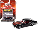 1969 Oldsmobile 442 Black with Red Stripes and Red Interior "Racing Champions Mint 2022" Release 2 Limited Edition to 8572 pieces Worldwide 1/64 Diec