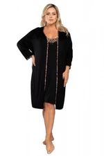 Italian Fashion Eila černý Dámský župan plus size 2XL černá