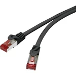 Renkforce RF-4737374 RJ45 sieťové káble, prepojovacie káble CAT 6 S/FTP 15.00 cm čierna s ochranou, pozlátené kontakty,