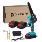 DOERSUPP 1000W 6Inch One Hand Cordless Electric Chain Saw Wood Mini Cutter Saw Woodworking W/1 or 2 Battery For Makita18