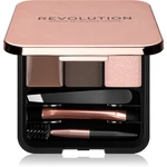 Makeup Revolution Brow Sculpt Kit sada pre dokonalé obočie odtieň Dark 2.2 g