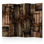 Paraván Wooden puzzle Dekorhome 225x172 cm (5-dílný)